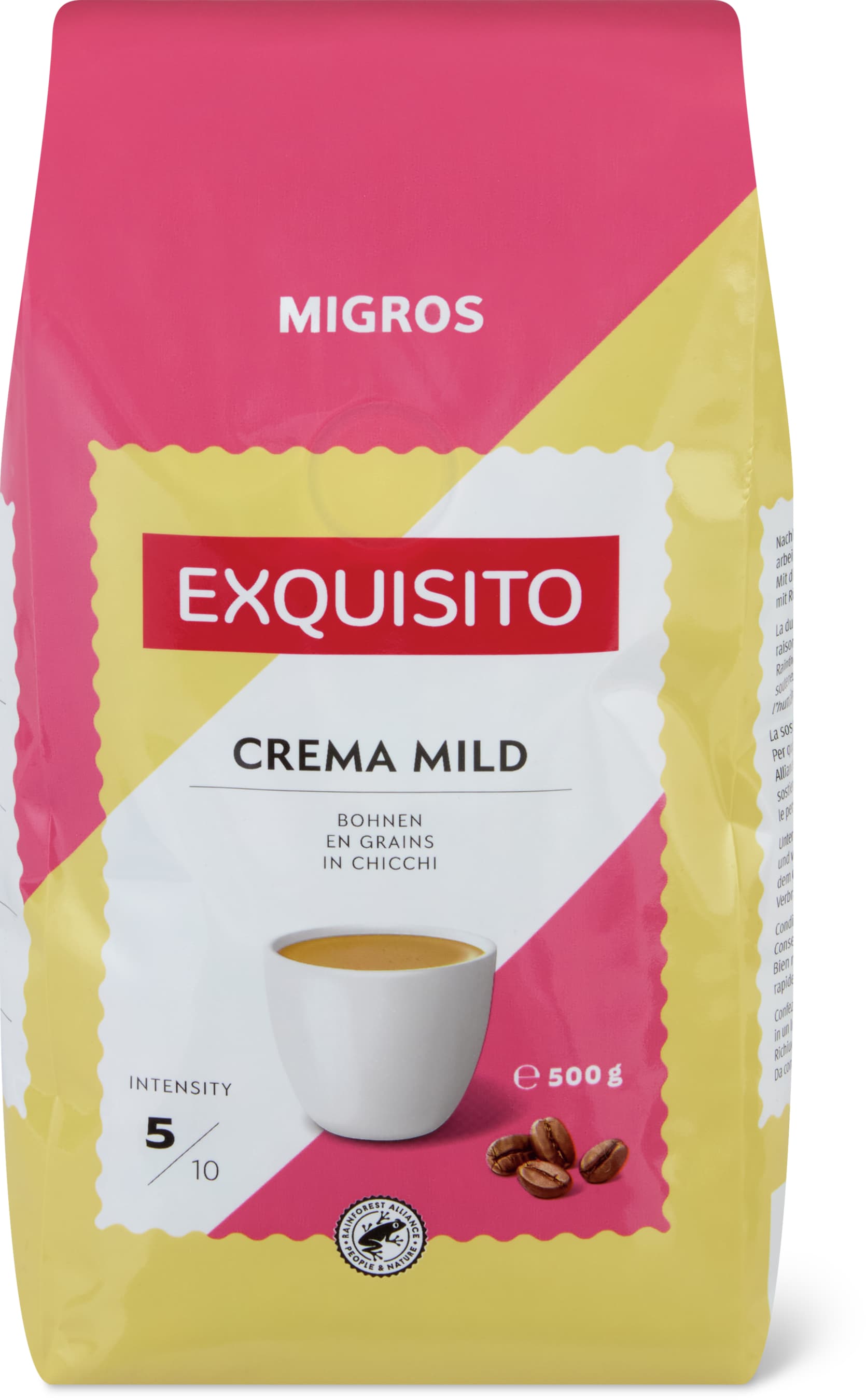 Migros Exquisito Caffè in chicchi Crema mild 500g